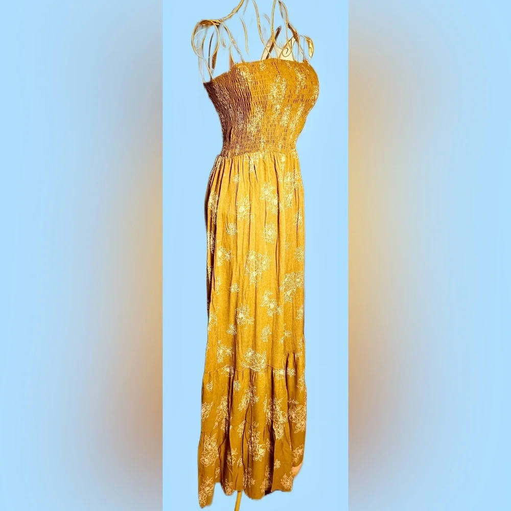 Only 1 Left: NWT Ces Femme Trendy Wide Leg Camel Boho Jumpsuit, 100% Rayon, Med - Picture 5 of 16